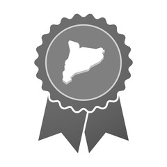 Isolated award badge with  the map of Catalonia