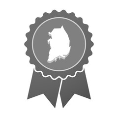 Isolated award badge with  the map of South Korea