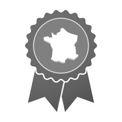 Isolated award badge with  the map of France