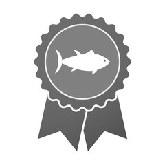 Isolated award badge with  a tuna fish