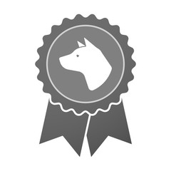 Isolated award badge with  a dog head