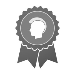 Obraz na płótnie Canvas Isolated award badge with a male punk head silhouette