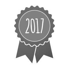 Isolated award badge with  a 2017 year  number icon