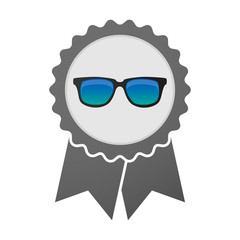 Isolated award badge with  a sunglasses icon
