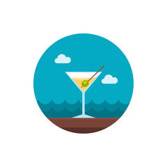 Martini. Cocktail icon. Summer. Vacation