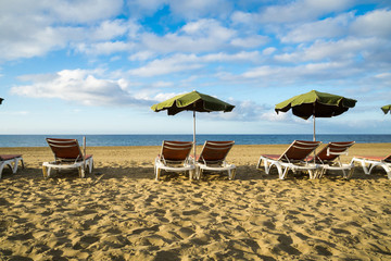 Beach chairs waiting for the Tourists