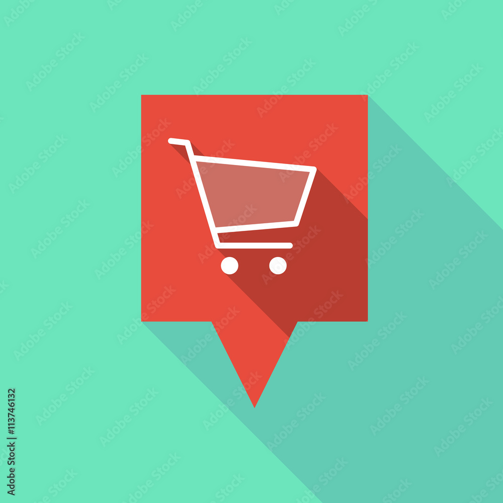 Sticker Long tooltip icon with a shopping cart