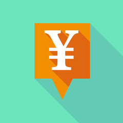 Obraz premium Long tooltip icon with a yen sign