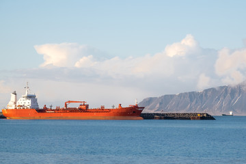 ship stop in the summer season background