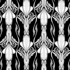 Graphic vector squid pattern