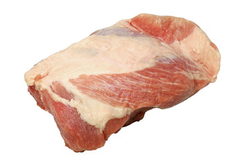 Fresh pork on white background