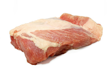 Fresh pork on white background