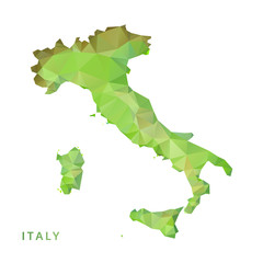 Fototapeta premium abstract polygonal italy map. poly low isolated vector. polygon
