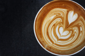 Vintage latte art coffee