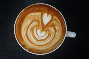 Vintage latte art coffee