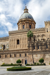 Fototapeta na wymiar Monreale Cathedral (Duomo di Monreale) at Monreale, near Palermo, Sicily, Italy