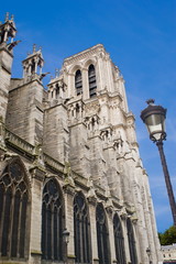 North Tower side view of Notre-Dame of Paris Cathedral