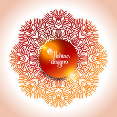 Graphic coral circle ornament