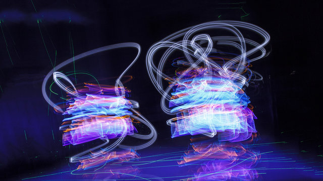 Abstract freezelight curves. light painting