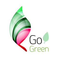 Geometric abstract leaf logo