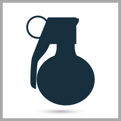 Military granade icon on the background