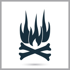 Fire danger icon on the background