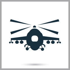 Military helicopter icon on the background