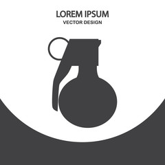 Military granade icon on the background