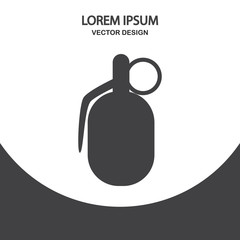 Military granade icon on the background