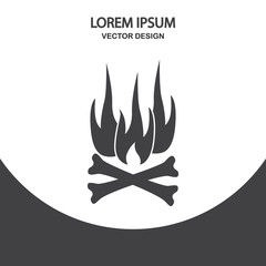 Fire danger icon on the background