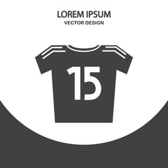 Football uniform icon on the background