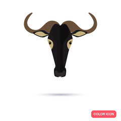 Wildebeest color flat icon