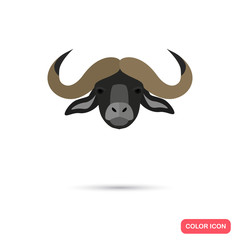 Buffalo color flat icon