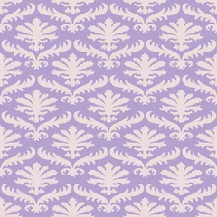 Foto auf Alu-Dibond wrapping leaves damask seamless floral pattern background for website, wallpaper, repeating foliage floral western damask flower organic, lavander drapery luxury tiled decor old revival venetian  © cosveta