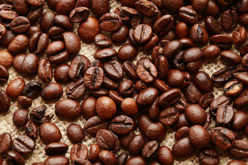 Roasted coffe beans texture