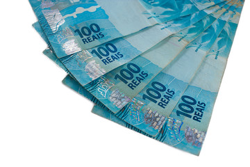 Closeup on Range of Brazilian 100 currency