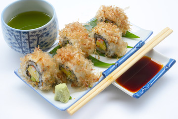  sushi isolated on white background