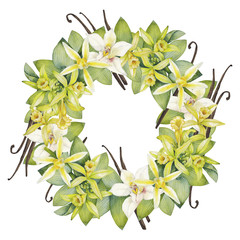 Watercolor vanilla wreath