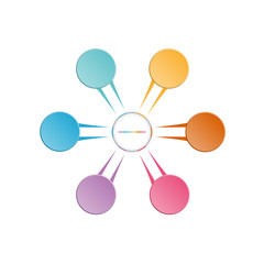 Infographic template form of flower petals 6 position