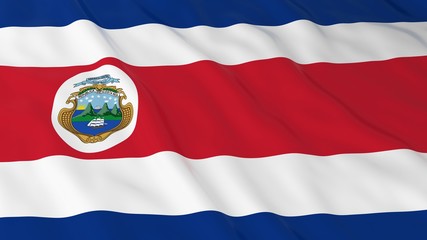 Costa Rican Flag HD Background - Flag of Costa Rica 3D Illustration