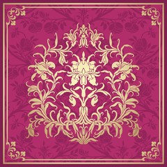 wedding card design, paisley floral pattern , India