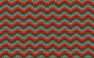 zigzag seamless knitting colorful pattern, vector background - 113758174