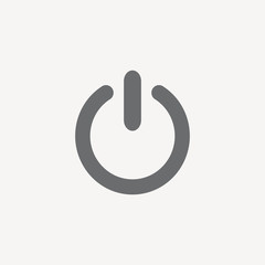 Vector On Off button icon. Flat design On Off press button symbol. Switch button isolated on grey background. Clip art graphic flat design element