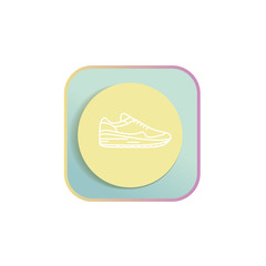 Sneakers flat icon with shadow modern shoes 