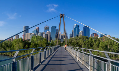 Calgary's skyline on a beautiful spring day. Calgary is the corporate centre of the oil industry in Canada.