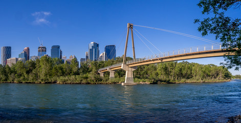 Calgary's skyline on a beautiful spring day. Calgary is the corporate centre of the oil industry in Canada.