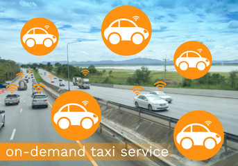 taxi on demand concept,