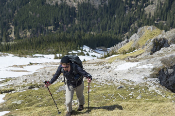 man hiking at Aggenstein mountain