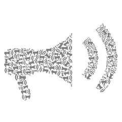 Megaphone announcing successful - vector isolated on white