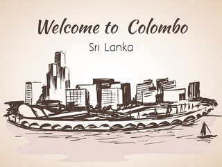 Fototapeta na wymiar Sri Lanka, Modern Colombo city view